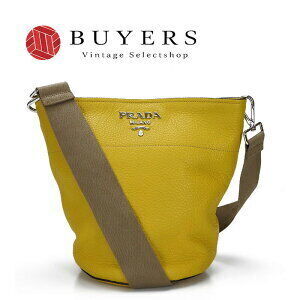 Prada Daino Shoulder bucket Yellow leather Vitello Bag
